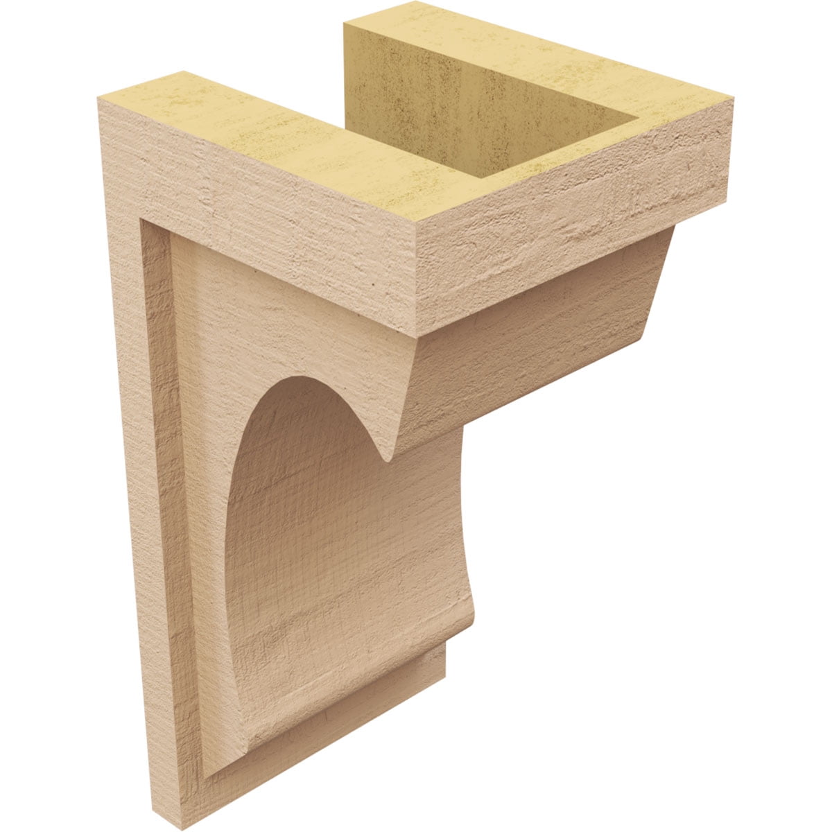 6"W x 6"D x 12"H Wide Emerson Rough Cedar Woodgrain TimberThane Corbel, Primed Tan