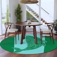 thumbnail image 4 of Turquoise Blue Whale 7ft Round Rug, Summer Beach Coastal Modern Art Non-Skid Rubber Backing Large Area Rugs - Living Room Bedroom Home Office, Indoor Floor Mat Carpets Washable Rug, 4 of 9