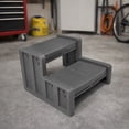 thumbnail image 3 of Vinyl Works 22 Inch Junior Resin Multi Purpose Home Spa and Hot Tub Steps, Gray, 3 of 5