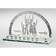 Judaica Kingdom SF-BCH-GG-8112-1 Hanukkah for Children - From Generation to Generation Menorah Light Blue Mirror
