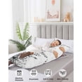 thumbnail image 4 of Grey Eucalyptus Body Pillow Covers, Gradient Retro Watercolor Leaves Soft Bed Throw Pillowcases Breathable Cooling Long Lumbar Body Pillow Sham Cover for Bed Sofa 20''x54'', 4 of 7