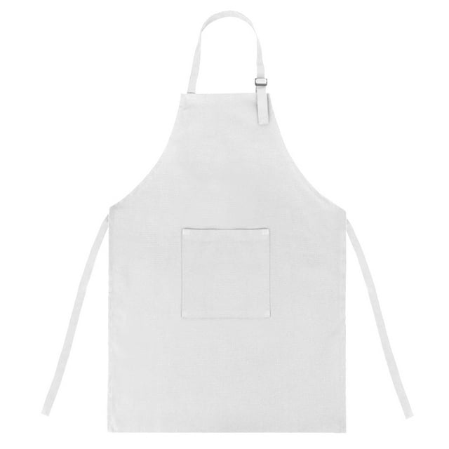 TOPTIE Colorful Cotton Canvas Kid's Aprons with Pocket, Artist Apron & Chef Apron (White, 23"L x 17"W)