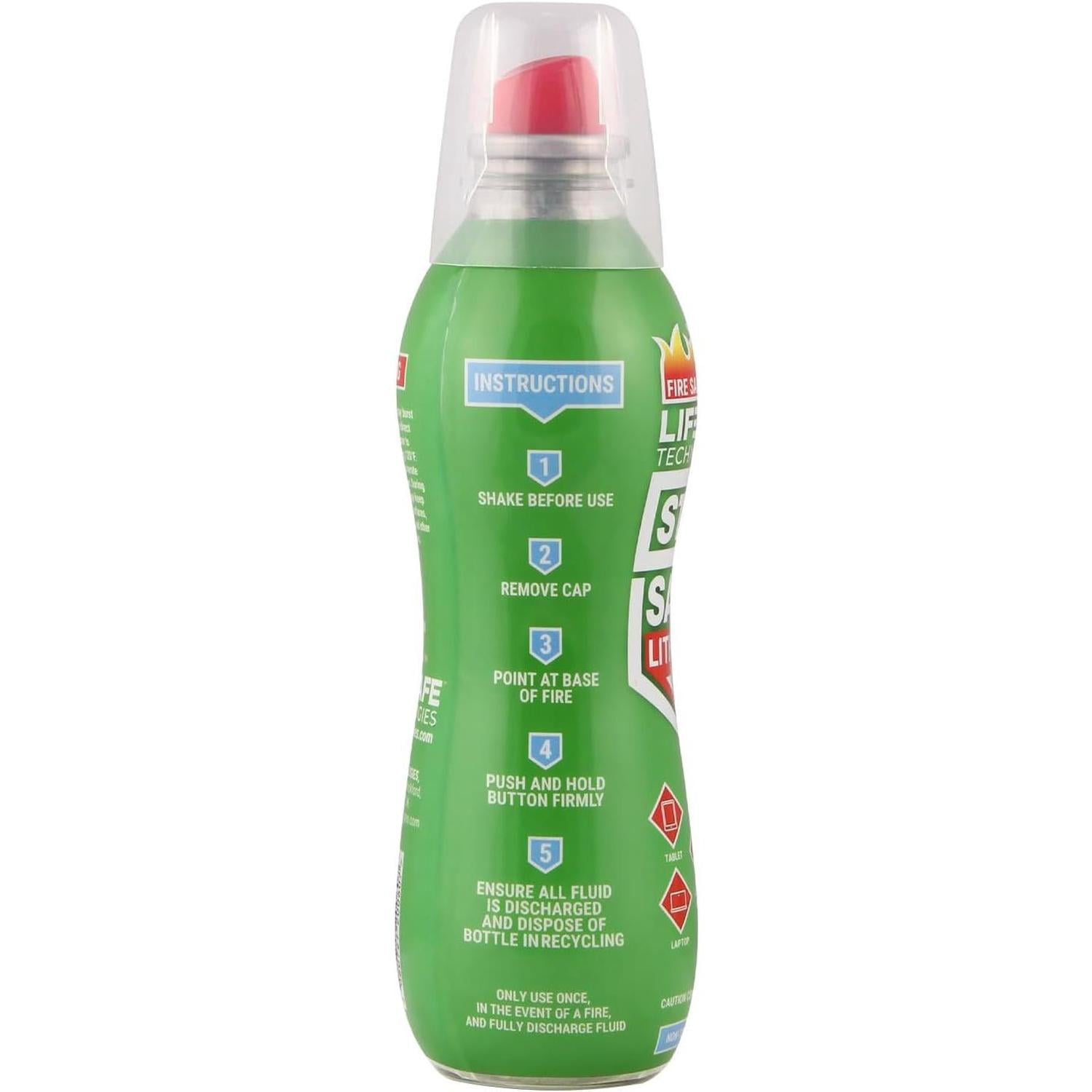 StaySafe Lithium Fire Extinguishing Spray By LifeSafe Technologies | Water Based, Eco-Friendly, Non-Toxic Fluid | Suppresses Fires Caused By Lithium-Ion Batteries in Phones and Electronics| 3-Pack