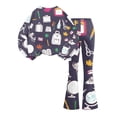 thumbnail image 7 of Grblisyd Outfits for Girls Crew Neck Long Sleeve Cute Stationery Print Sweatshirt and Flare Pants Set Kids 2 Piece Back to School Outfits, 7 of 7