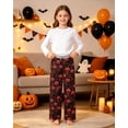 thumbnail image 4 of Aideaone Girls Halloween Pajama Pants Pumpkin Print Sleep Pants Elastic Waist PJ Bottoms Lounge Pants for Kids Preteens Teens 7-14 Y, 4 of 6