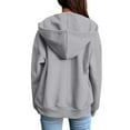 thumbnail image 5 of BDPORKAS Sweatshirt For Women Zip Up Hoodies Jacket Drawstring Casual Long Sleeve Zipper Pullover Y2K Back To School Hoodies Gray, 5 of 5