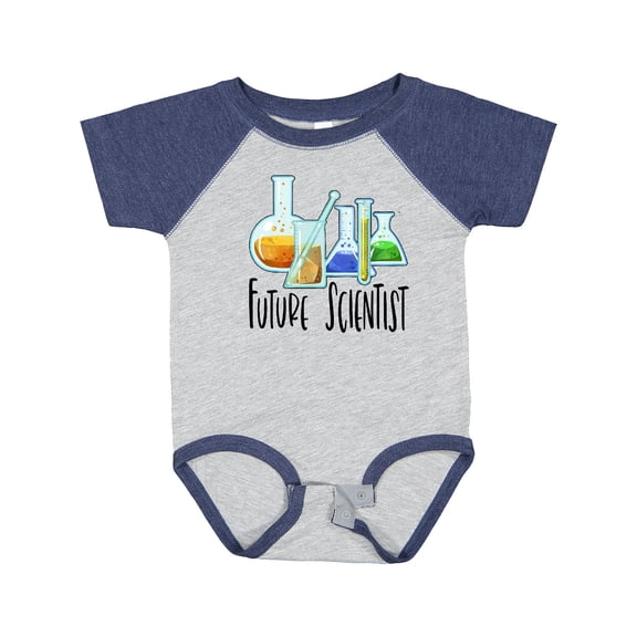 Inktastic Future Scientist with Beakers, Test Tubes and Formulas Boys or Girls Baby Bodysuit