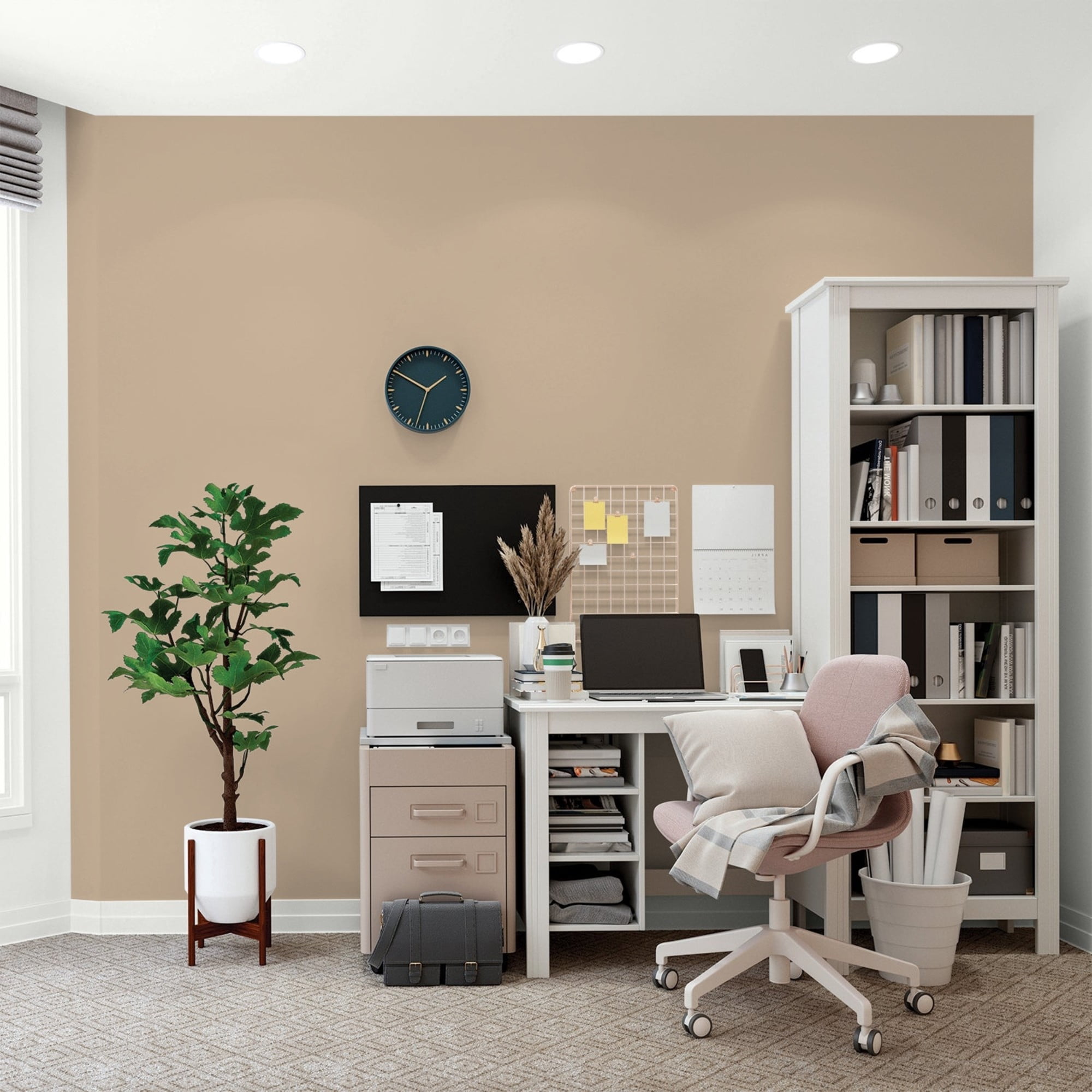 Glidden Fundamentals Persuasion / Beige, Flat Interior Paint, 5 Gallon