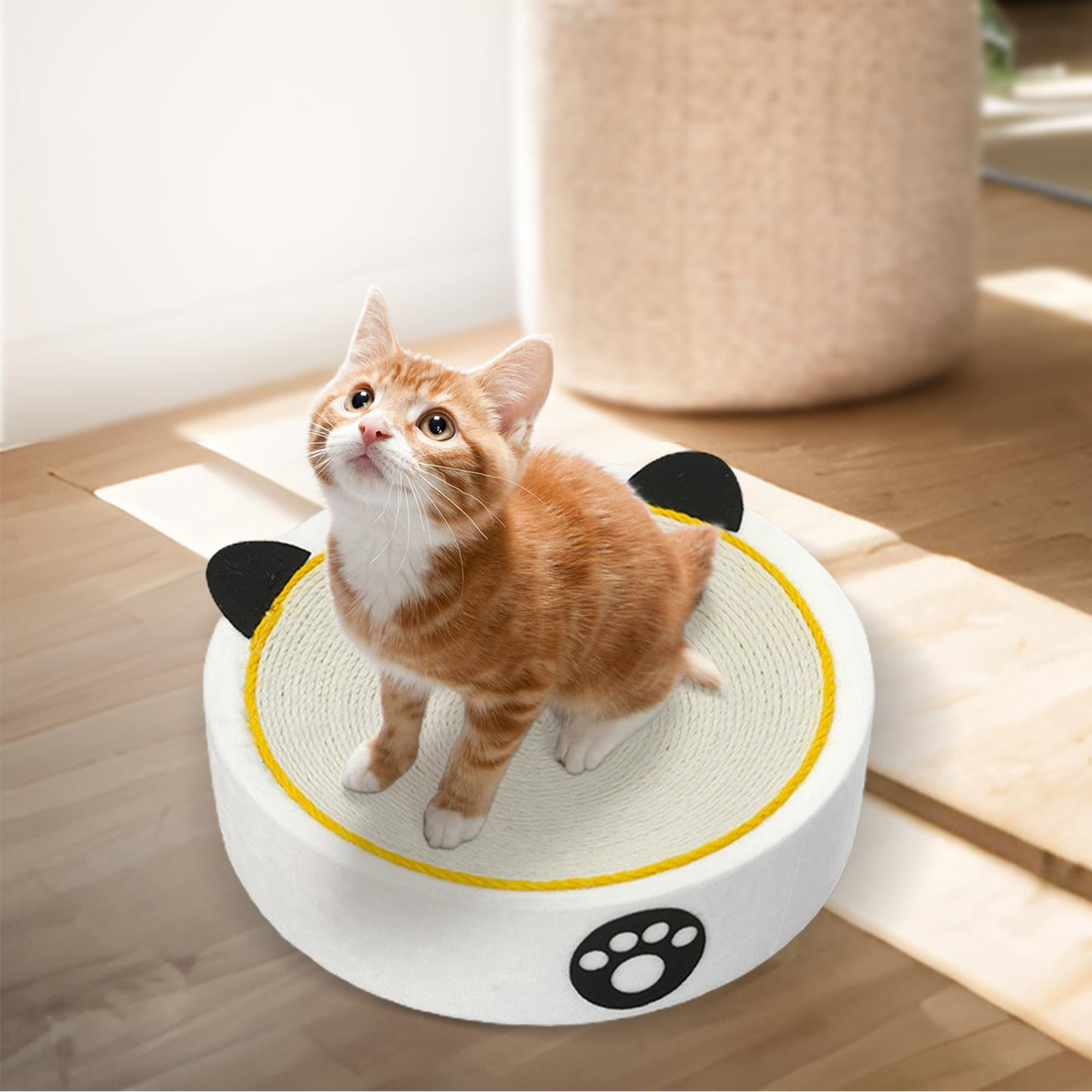 Tooyful Cat Scratch Pad Lounge Cat Beds Rest and Play 40x10.5cm Grind Claws Cardboard Cat Scratcher Bed Cat Scratching Board for Kitten Medium Cats Beige White