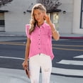thumbnail image 6 of LYMAYTER Women Cowboy Outwear for S-XL Distressed Button-Down Jean Jacket Long Sleeve Ripped Short Denim Jacket, 6 of 6