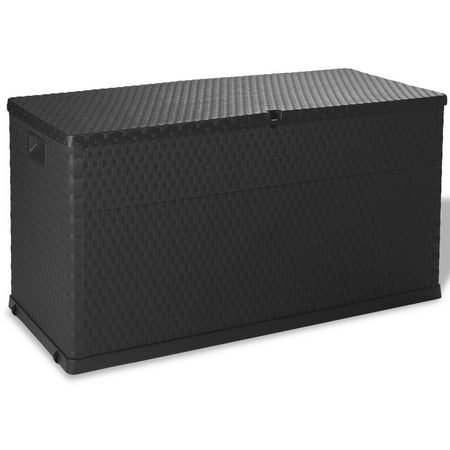 

vidaXL Garden Storage Box PP Rattan Lockable Outdoor Store Brown/Anthracite