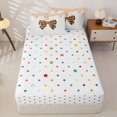 thumbnail image 4 of Manfei Brown Cheetah Print Bow Zipper Queen Comforter Set with Fitted Sheet and 2 Pillowcases,Sweet Cream Design Zipper Bedding Set,Polkadot Reversible,4-Piece, 4 of 7