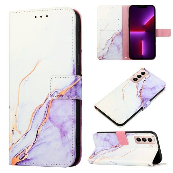 For Samsung Galaxy S21 5G PT003 Marble Pattern Flip Leather Phone Case