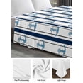 thumbnail image 5 of King Size Flat Sheet Only, Navy Blue Anchor Nautical Soft Brushed Microfiber Bed Sheets, Coastal Ocean Summer Beach Hotel Quality Breathable Bedding Top Sheet, Easy Care, 105"x98", 5 of 9