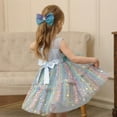 thumbnail image 4 of Cnuiaeg Stylish Summer Princess Mesh Dress for Little Girls with Starry Design,Color Sky Blue,Size 18-24 Months, 4 of 5