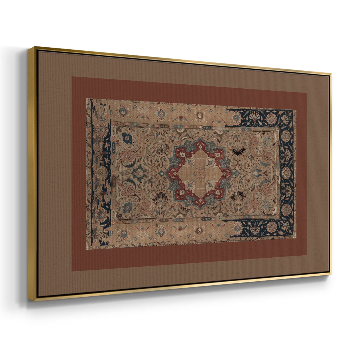 Vintage Abstract Print-XII Framed in Gold Wood Gallery Wrapped Canvas 25 in. x 37 in.