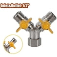 thumbnail image 4 of WYJ Garden Hose Splitter 2 Way, Heavy Duty Solid Brass Hose Y Splitter BSP 1/2" Tap Adapter Brass Hose Adapter Connectors Shut Off Valve-0614, 4 of 6