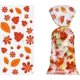 thumbnail image 5 of 100 bolsas de celofán para aperitivos de Acción de Gracias, fiesta de cosecha de otoño, embalaje de galletas, patrón de hoja de arce de calabaza transparente, suministros de dulces, nudos dorados, na JAMW Sencillez, 5 of 5
