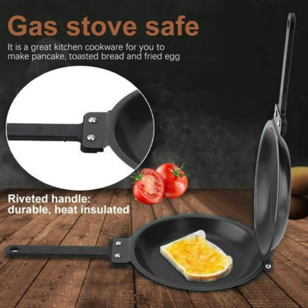 Double Sided Frying Pan Non-Stick Ceramic Flip Frying Pan Pancake Maker  Household Kitchen Cookware 6.5X7.6 inch New