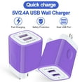 thumbnail image 2 of Type C Charger Block with Foldable Plug,AILKIN 2.4A Dual USB Wall Charger Block with 2PACK Android Type C Usb C Charging Cables 6ft USB Fast Charging Type C Charger Block, 2 of 8