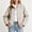 Beige, variant on Womens Polka Dot Jackets, Full Zip Drawstring Hem Stand Collar Long Sleeve Fashion Jackets for Spring Fall White Size L