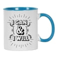 thumbnail image 1 of Inkdotpot I Can & I Will 11oz CeramicCoffeeMug Gift For Employee Boss Coworkers Inspirational Quotes-Blue, 1 of 6