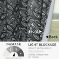 thumbnail image 4 of Easy-Going 2 Panels Set Phoenix Flower Printed Curtains with Grommet Room Darkening Blackout Curtains, Gray, 52x72 in, 4 of 7