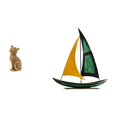 thumbnail image 1 of Figura de escritorio,Estatua de gato,linda decoración para estante o escritorio,Figura de velero,Escultura de velero de hierro para decoración de oficina y hogar,Estatua de barco de, 1 of 8