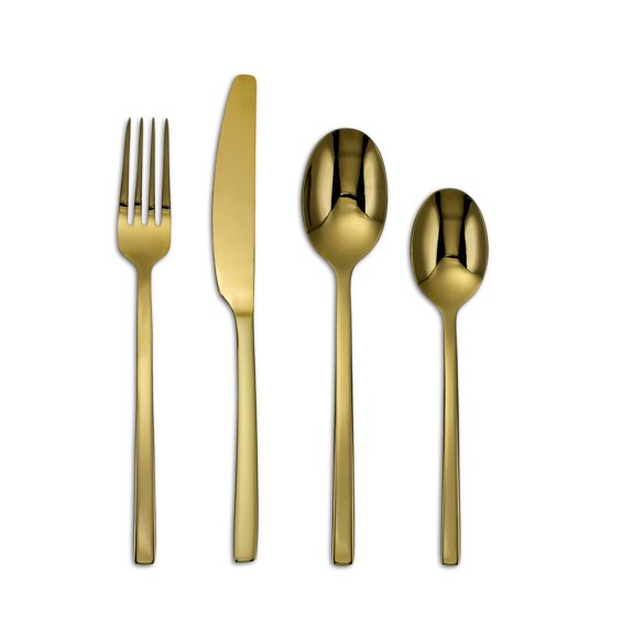 Beacon Gold Satin 16-Piece Flatware Set, Service for 4