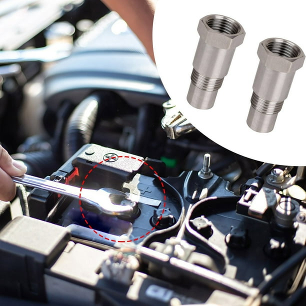 Conectores metálicos duraderos de acero inoxidable CLLC. Rosca M1.8 x 1.5 mm. Longitud: 2 unidades. Adaptador de filtro de sensor de oxígeno para modificación de automóviles.