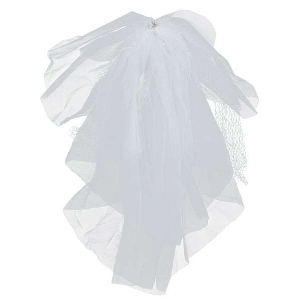Boda velo nupcial blanco arco de nudo velos hermosa boda accesorio para el cabello