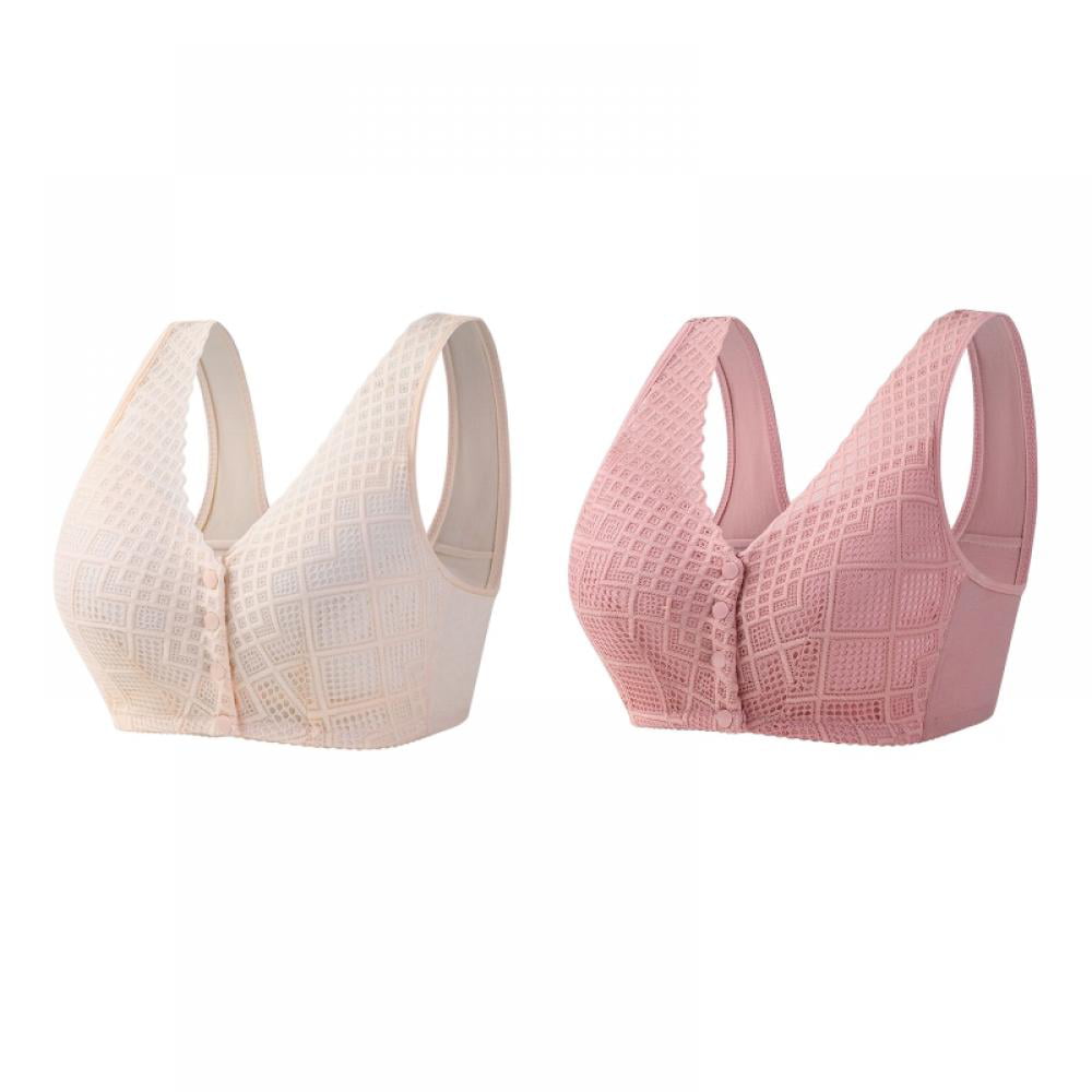  XMSM Comfort Bras for Elderly Women Front Closure Bra U-Shaped  Back Underwear Vest No Underwire Sports Bras (Color : Pink, Size : 38/85) :  Clothing, Shoes & Jewelry