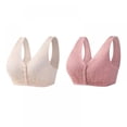 thumbnail image 1 of Xmarks 2 Pack Convenient Front Button Bra Sleep Bras Front Closure Everyday Sports Bras for Middle Aged Elder Woman 36/80, 1 of 9