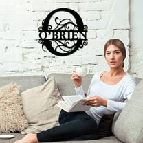 Personalized Metal Letter Wall Decoration, Iron Art Surname Sign for Indoor and Outdoor Decor, Powder Coated Family Initial for Porch, Living Room, or Garden