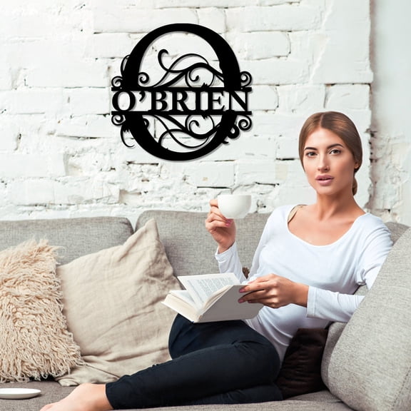 Personalized Metal Letter Wall Decoration, Iron Art Surname Sign for Indoor and Outdoor Decor, Powder Coated Family Initial for Porch, Living Room, or Garden