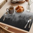 thumbnail image 3 of Fogged Mist Forest Placemats Set of 2 Botanical Gray Pines Peaks Zen Minimalist Place Mats Indoor Wipeable Table Mats Washable Cloth Dining Table Placemats for Kitchen Holiday Party Decor 13x19 Inch, 3 of 9