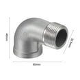 thumbnail image 3 of Unique Bargains Raccord de Tuyau à Coude Fileté 3/4 NPT Mâle vers Femelle en Acier Inoxydable 304, 3 of 5
