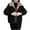 Black, variant on Women's Fashion Velvet Zipper Collar Solid Color Long Sleeve Jacket Outer