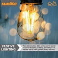 thumbnail image 5 of Sunlite 48ft Outdoor String Lights, 1.5W Commercial Grade, Waterproof, Linkable Strands, UL Listed, 15 Hanging Sockets, Shatterproof LED Edison Bulbs Included, 2700K Soft White, 5 of 5
