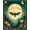 Green Gold Cream, Pattern 18, variant on ODIKA 8'x10' Washable Area Rug Non-Slip Chair-Friendly Mat Moth Shaped Gothic Mystical Tarot Whimsical Round Witchy Motif for Dining Room, Large Office, Lounge