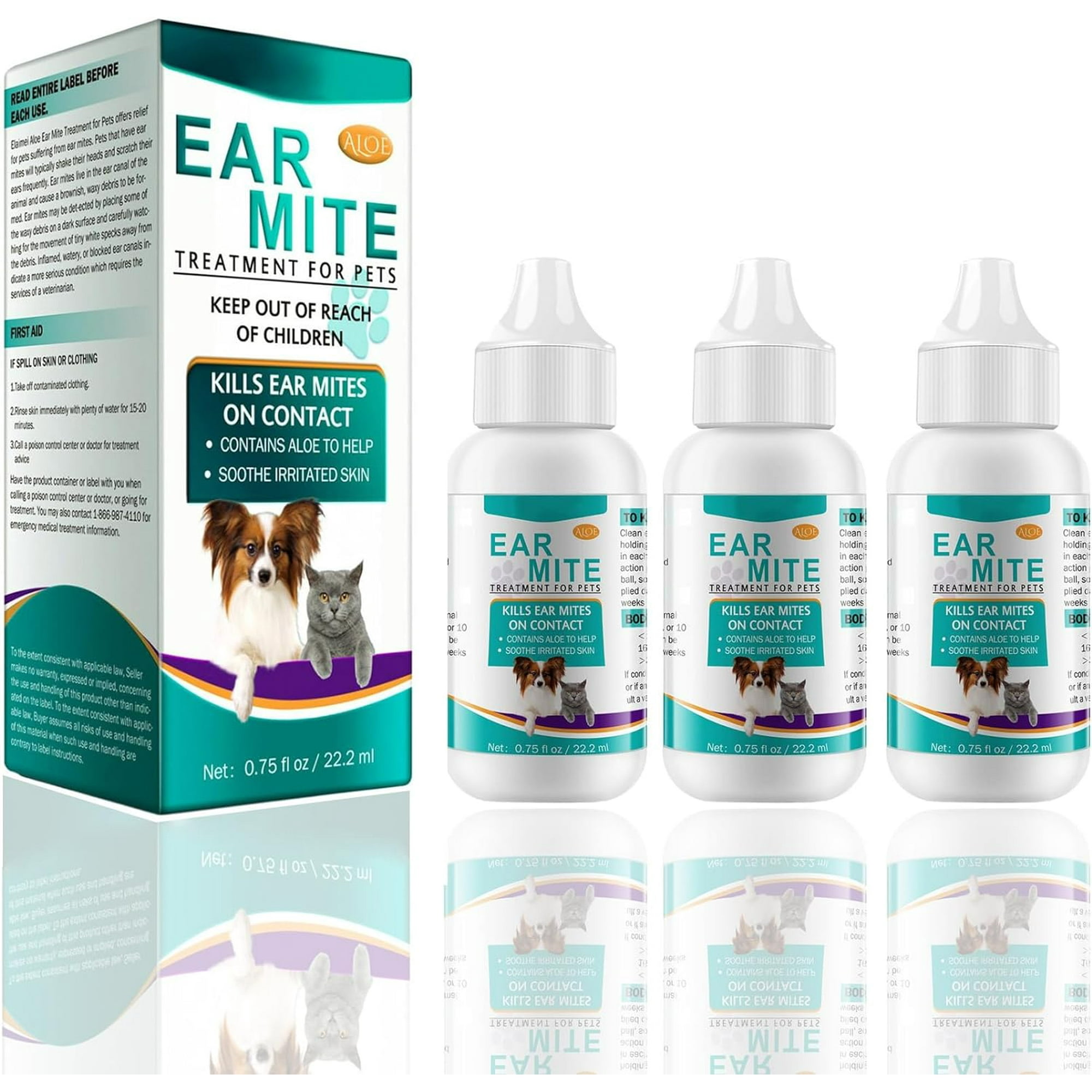 HAHDAXIA 100ML Dog Ear Cleaner Pet Ear Mite Cleaning Ear Drops Cleaner Keep Itchy Ears Cleaner Healthy Ear Canals Solution Ear Infection Treatment
