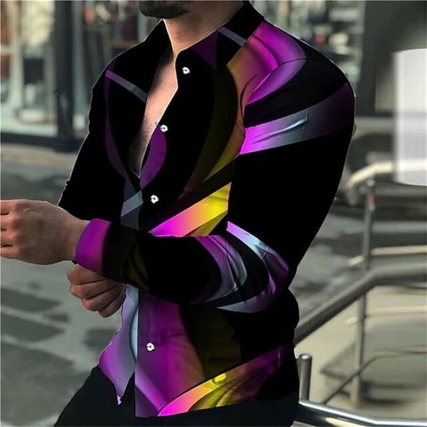 Camisas sociales de lujo para hombres, camisas con botones de solapa, blusas casuales con estampado a cuadros, blusas de manga larga, blusas tipo cárdigan para fiesta de graduación para hombres 2024