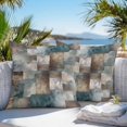 thumbnail image 5 of Boanket Outdoor Pillow Covers 26 x 26 Inches, Blue Brown Geometric Waterproof Throw Pillow Cover Set of 2, Modern Ombre Abstract Art Decorative Square Cushion Covers for Patio/Tent/Couch/Garden, 5 of 7