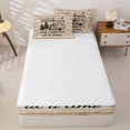 thumbnail image 4 of Erosebridal Happy Camping Camper Zipper Twin Comforter Sets with Fitted Sheet and 2 Pillowcases, Camp More Worry Less Print Zipper Bedding Set, Brown, 4 of 7