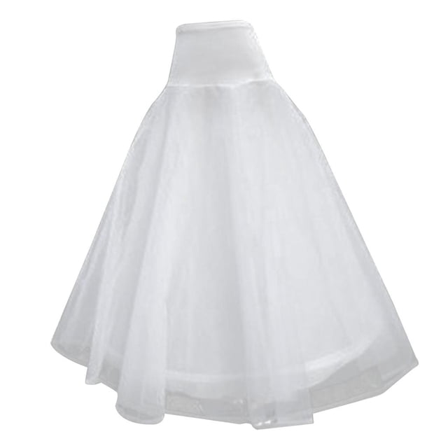 Vestido de novia de 1 capa, vestido de gala, hueso, enagua larga de crinolina, enagua