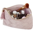 thumbnail image 3 of Pochette Cosmétique, 2 Pcs Petit Sac de Maquillage pour Sac à Main, Sac Cosmétique de Voyage pour les Pinceaux de Maquillage Rouges à Lèvres Accessoires Électroniques, Rose + Noir, 3 of 7