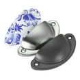 thumbnail image 2 of Shell Forma Tirador Manijas Máquina de metal Antique Clasy Gabinete Cajón Decoración Retro Cocina Gris Oscuro / Porcelana / Plata w / Tornillo 82 * 35mm, 2 of 7