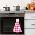 thumbnail image 5 of Dailycode Kitchen Wash Cloths with Hanging Loops Absorbent Absorbent Quick Drying Hand Towels, 2 Pack, Pink White Plaid, 5 of 7