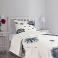 thumbnail image 5 of Ambesonne Dandelion Quilted Bedspread Set 2 Pcs, Flying Flower Elements, Twin Size, Indigo and White, 5 of 6