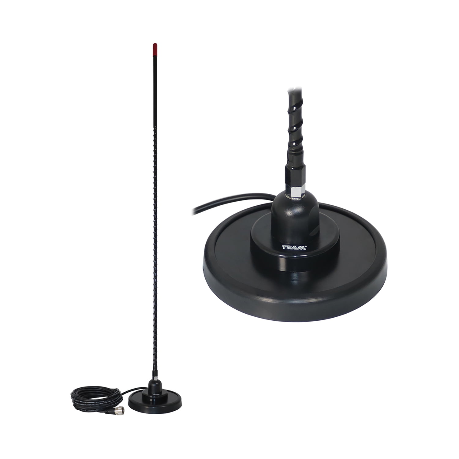 Tram 3-M-B-HC 1,500-Watt 26-MHz to 29-MHz 3-Ft. Black Fiberglass Whip CB AM/FM/SSB Magnet-Mount Antenna Kit